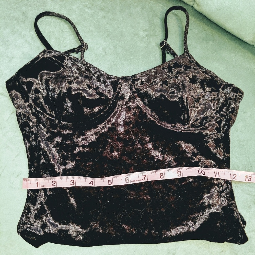 Forever 21 Black Velvet Bustier bodysuit